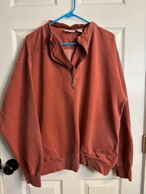 Orvis Men's Half-Zip Pullover Sweater in Rust